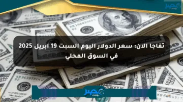 تفاجأ الآن: سعر الدولار اليوم السبت 19 أبريل 2025 في السوق المحلي